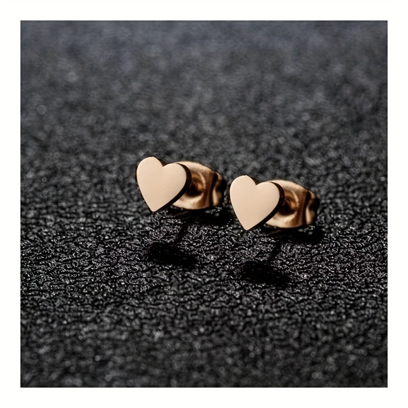Heart Shaped Stud Earrings For Men Party